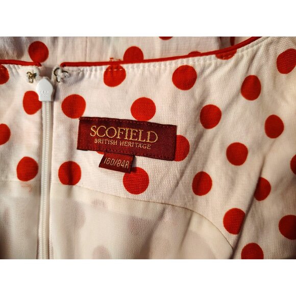 Scofield British Heritage Vintage Dress, Small, XS Red Polka Dot160/84A Nautical - Picture 6 of 7
